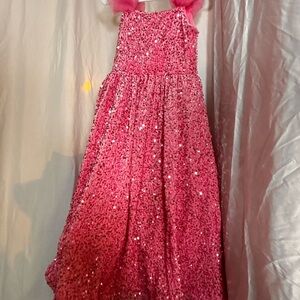 Pink Sequin Kids Formal Dress
